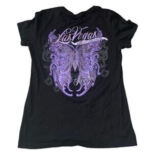 Harley Davidson motorcycles graphic tee woman’s medium butterfly glitter sh